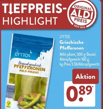 Aldi Süd LYTTOS Griechische Pfefferonen Angebot