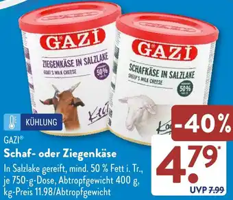 Aldi Süd GAZI Schaf- oder Ziegenkäse Angebot
