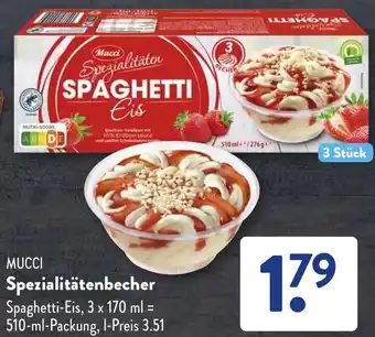 Aldi Süd MUCCI Spezialitätenbecher Angebot