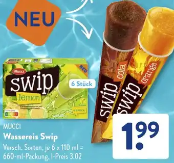 Aldi Süd MUCCI Wassereis Swip Angebot