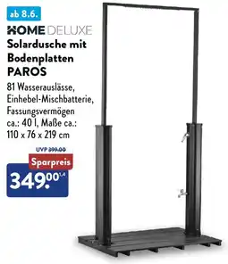Aldi Süd HOME DELUXE Solardusche mit Bodenplatten PAROS Angebot