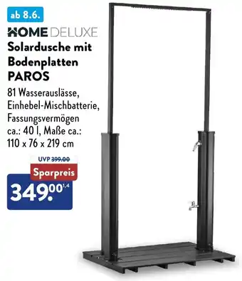 Aldi Süd HOME DELUXE Solardusche mit Bodenplatten PAROS Angebot