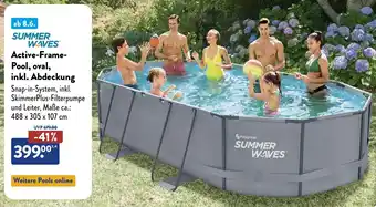 Aldi Süd SUMMER WAVES Active-Frame Pool, oval, inkl. Abdeckung Angebot