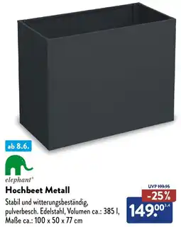 Aldi Süd elephant Hochbeet Metall Angebot