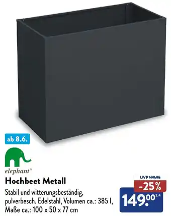 Aldi Süd elephant Hochbeet Metall Angebot
