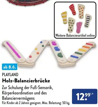 Aldi Süd PLAYLAND Holz-Balancierbrücke Angebot