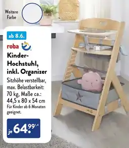 Aldi Süd roba Kinder Hochstuhl, inkl. Organizer Angebot
