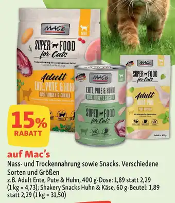 Fressnapf MAC'S Nass- und Trockennahrung sowie Snacks. Angebot