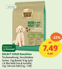 Fressnapf SELECT GOLD Sensitive Trockennahrung. Angebot