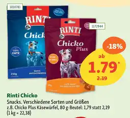 Fressnapf Rinti Chicko Snacks. Angebot