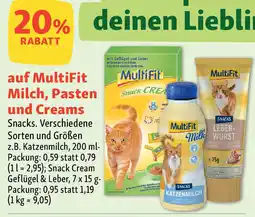 Fressnapf MultiFit Milch, Pasten und Creams Snacks. Angebot