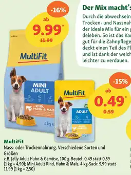 Fressnapf MultiFit Nass- oder Trockennahrung. Angebot