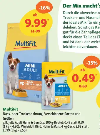 Fressnapf MultiFit Nass- oder Trockennahrung. Angebot