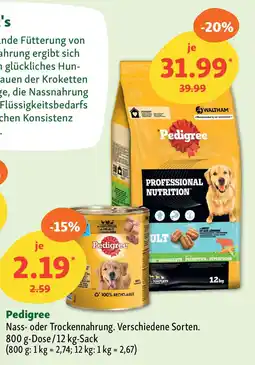 Fressnapf Pedigree Nass- oder Trockennahrung. Angebot