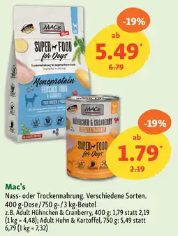Fressnapf Mac's Nass- oder Trockennahrung. Angebot