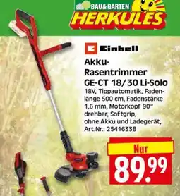 Edeka Herkules Einhell Akku- Rasentrimmer GE-CT 18/30 Li-Solo Angebot
