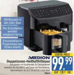 E-Center MEDION Doppelzonen-Heißluftfritteuse Angebot