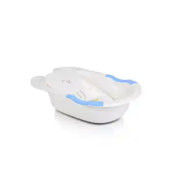 Netto Marken-Discount Moni Babybadewanne Starfish 86 cm, mit Wasserablauf, herausnehmbare Innenmatte blau Angebot