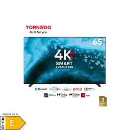 Netto Marken-Discount Tornado LINUX Smart TV 65 Zoll 4K Ultra HD, Rahmenlos, mit integriertem Receiver Angebot