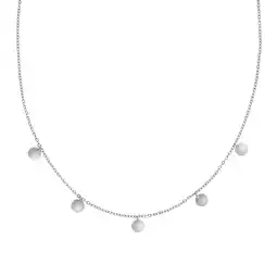 Netto Marken-Discount Zeeme Silber Halskette 925 Sterling Silber rhodiniert Plättchen-Anhänger 42+3cm Angebot