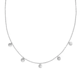 Netto Marken-Discount Zeeme Silber Halskette 925 Sterling Silber rhodiniert Plättchen-Anhänger 42+3cm Angebot
