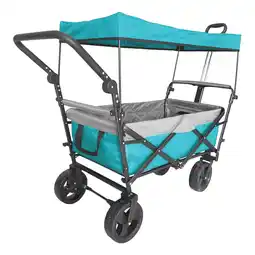 Netto Marken-Discount Outdoor active Bollerwagen Petrol faltbar mit Dach Angebot