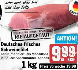Hit Deutsches frisches Schweinefilet Angebot