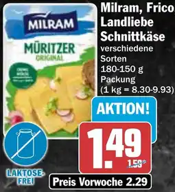 Hit Milram, Frico, Landliebe Schnittkäse Angebot