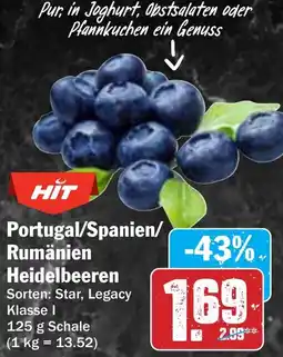 Hit Portugal/Spanien/ Rumänien Heidelbeeren Angebot