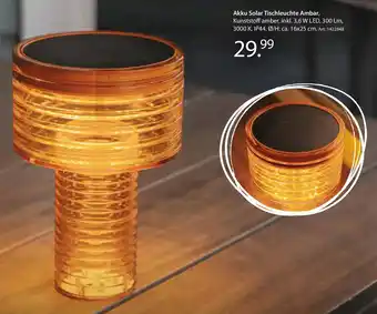Zurbrüggen Akku Solar Tischleuchte Ambar Angebot