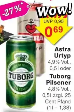 Jawoll Astra Urtyp oder Tuborg Pilsener Angebot