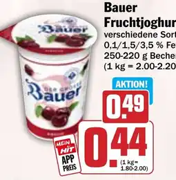 Hit Bauer Fruchtjoghurt Angebot