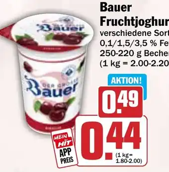 Hit Bauer Fruchtjoghurt Angebot