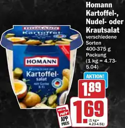 Hit Homann Kartoffel-, Nudel- oder Krautsalat Angebot