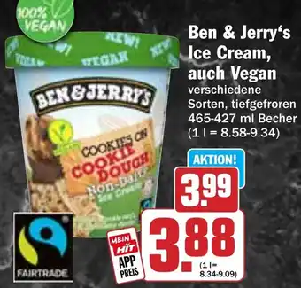 Hit Ben & Jerry's Ice Cream, auch Vegan Angebot