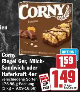 Hit Corny Riegel 6er, Milch Sandwich oder Haferkraft 4er Angebot