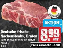 Hit Deutsche frische Nackensteaks, Braten Angebot