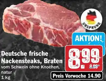 Hit Deutsche frische Nackensteaks, Braten Angebot