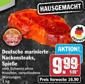 Hit Deutsche marinierte Nackensteaks, Spieße Angebot