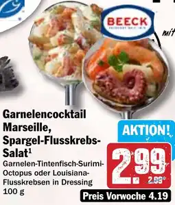Hit BEECK Garnelencocktail Marseille, Spargel-Flusskrebs Salat Angebot