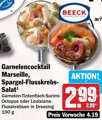 Hit BEECK Garnelencocktail Marseille, Spargel-Flusskrebs Salat Angebot