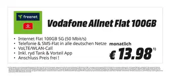 MediaMarkt Freenet vodafone allnet flat 100gb Angebot