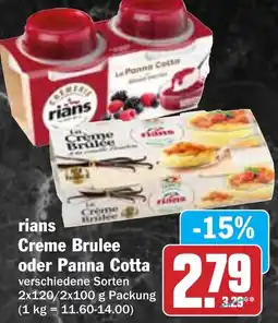 Hit rians Creme Brulee oder Panna Cotta Angebot