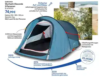 Decathlon Quechua wurfzelt 2 seconds 2 personen Angebot