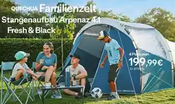 Decathlon Quechua familienzelt stangenaufbau arpenaz 4.1 fresh & black Angebot