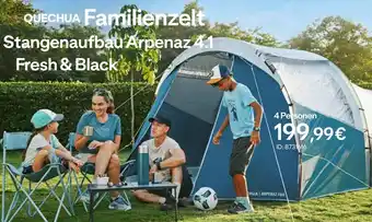Decathlon Quechua familienzelt stangenaufbau arpenaz 4.1 fresh & black Angebot
