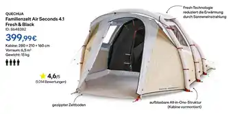 Decathlon Quechua familienzelt air seconds 4.1 fresh & black Angebot