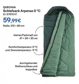 Decathlon Quechua schlafsack arpenaz 0 °c Angebot