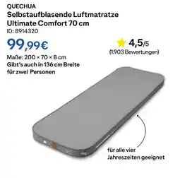 Decathlon Quechua selbstaufblasende luftmatratze ultimate comfort 70 cm Angebot