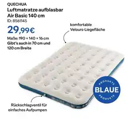 Decathlon Quechua luftmatratze aufblasbar air basic 140 cm Angebot